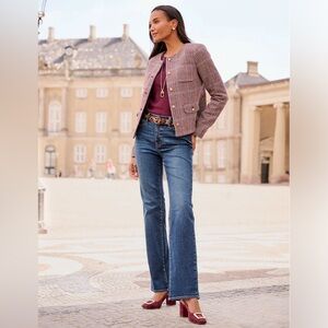 Talbots Plaid Blazer with Gold Buttons